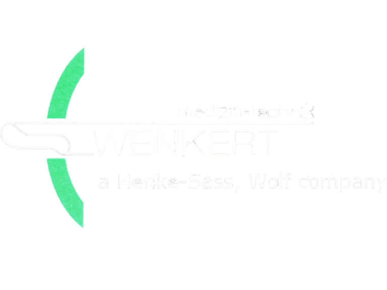 Logo of Wenkert Medizintechnik the OEM Partner in mediacl endoscopy of Henke Sass Wolf.