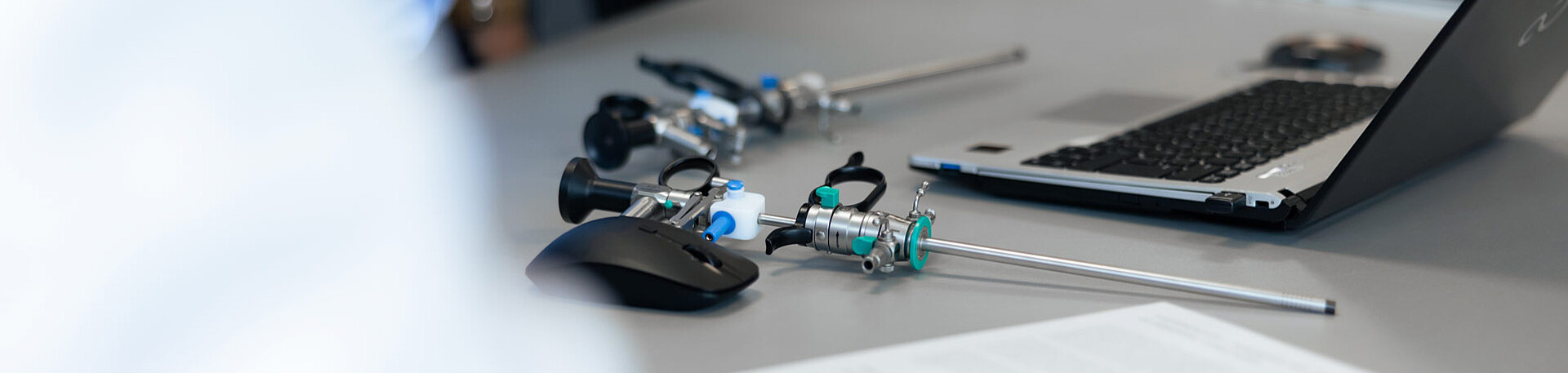 Medical endoscopes factors of success Photo of a medical endoscope by Henke Sass Wolf on a desk.