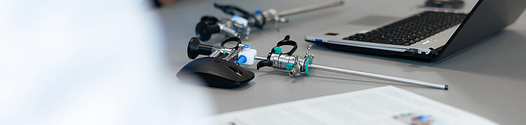 Medical endoscopes factors of success Photo of a medical endoscope by Henke Sass Wolf on a desk.